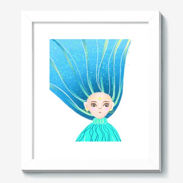 Картина «Инопланетная девушка с голубыми волосами»