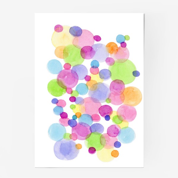 Постер &laquo;Акварельные цветные круги&raquo;