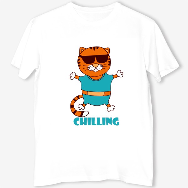 Футболка «кот chilling»