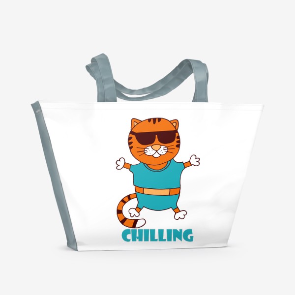 Пляжная сумка «кот chilling»
