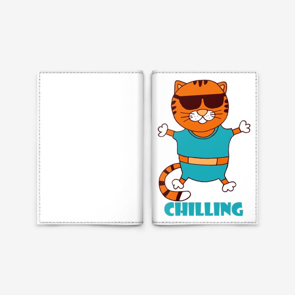 Обложка для паспорта «кот chilling»