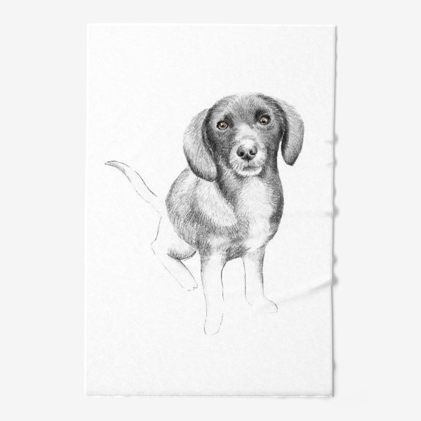 Полотенце «Щенок. Рисунок собаки карандашом»