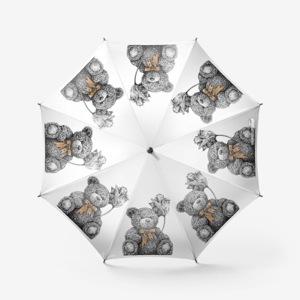Зонт «Плюшевый мишка с тюльпаном»