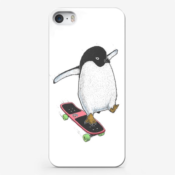 Чехол iPhone «Пингвин скейтер»