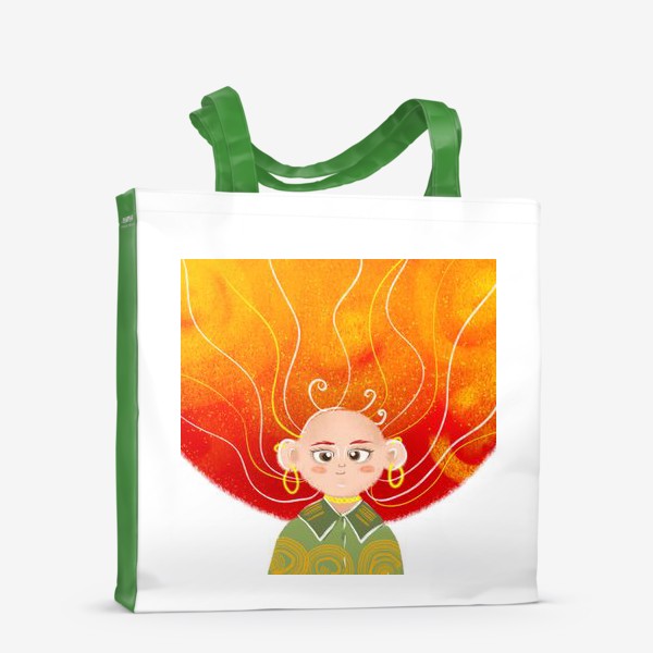 Сумка-шоппер «Мультяшная девушка с рыжими волосами»