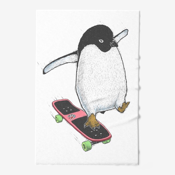 Полотенце «Пингвин скейтер»
