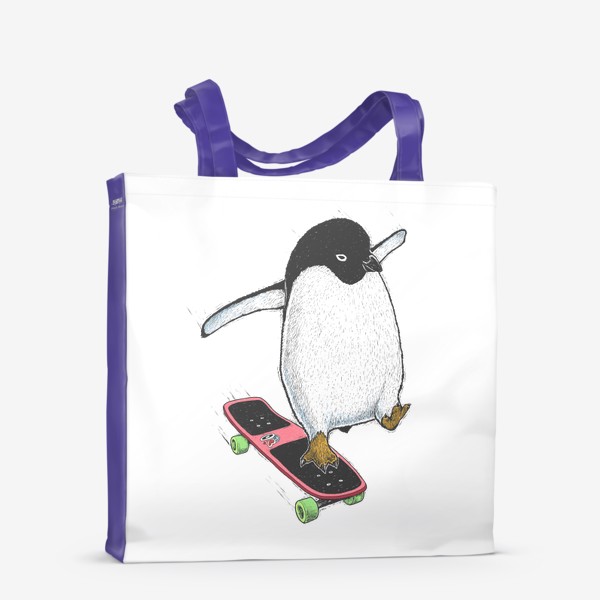 Сумка-шоппер «Пингвин скейтер»