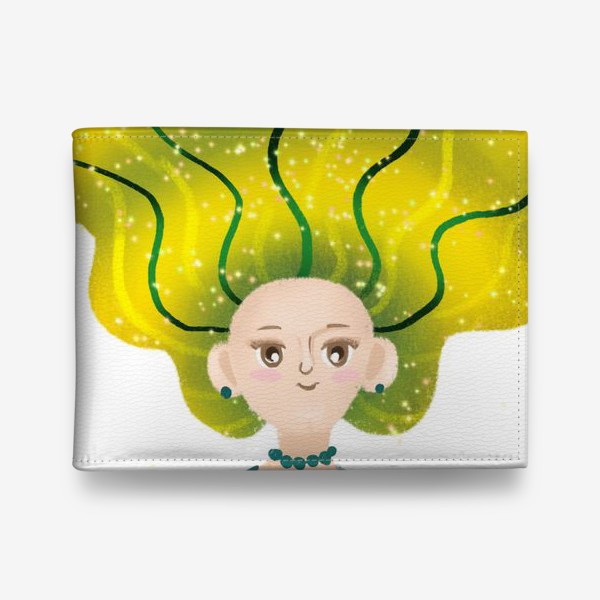 Кошелек «Мультяшная девушка с зелёными волосами»