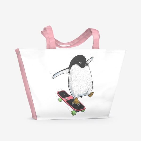 Пляжная сумка &laquo;Пингвин скейтер&raquo;