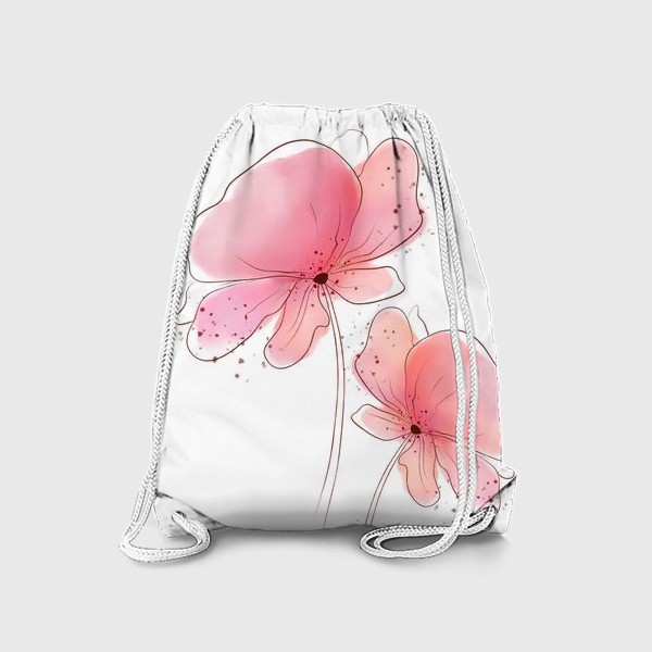 Рюкзак «розовые цветы акварель»
