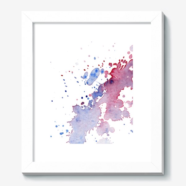 Картина «Акварельная абстракция. Розовый голубой фон. Брызги краски.»