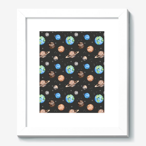 Картина &laquo;Космический паттерн: планеты, звезды, открытый космос&raquo;