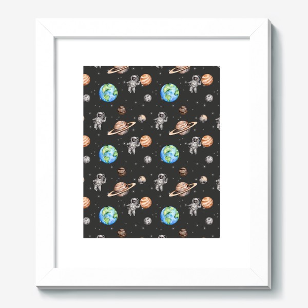 Картина «Паттерн: открытый космос, планеты, звезды, космонавт.»