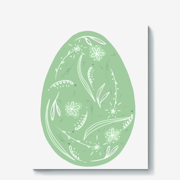Холст «зеленое пасхальное яйцо, в подарок на пасху»