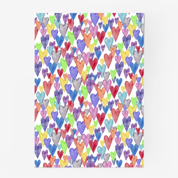Постер «Цветные сердечки. Бесшовный паттерн. Любовь.»