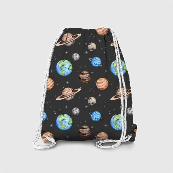 Рюкзак «Космический паттерн: планеты, звезды, открытый космос»