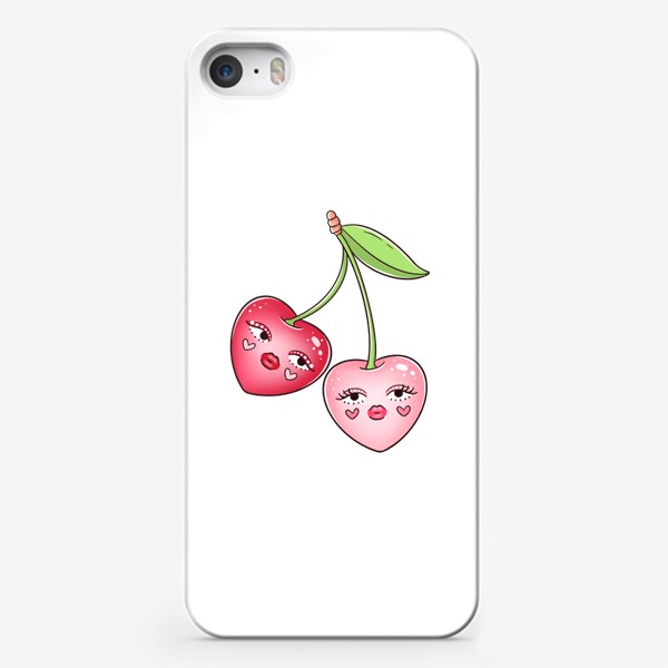 Чехол iPhone «Вишневые сердечки»