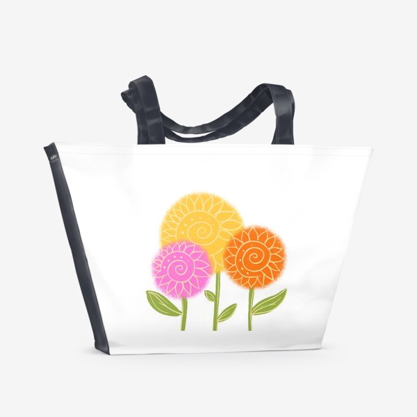 Пляжная сумка &laquo;Цветы в подарок на 8 марта&raquo;