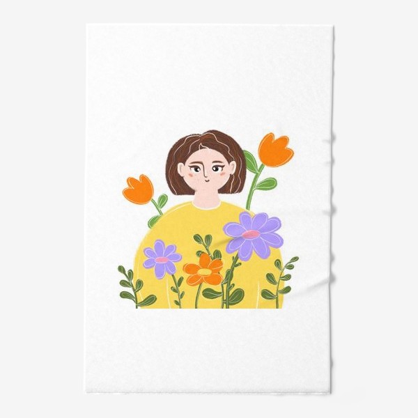 Полотенце «Девушка с цветами »