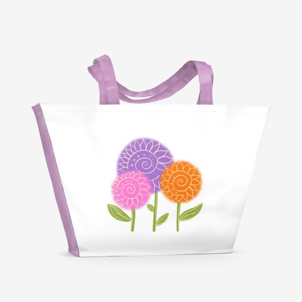 Пляжная сумка «Цветы на 8 марта»