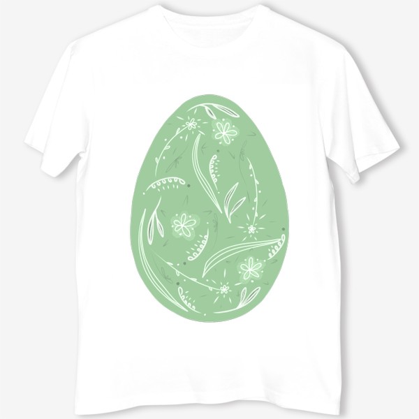 Футболка «зеленое пасхальное яйцо, в подарок на пасху»