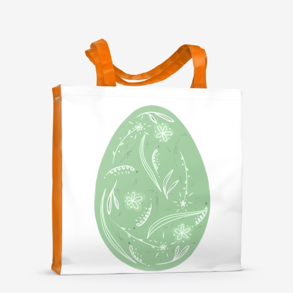 Сумка-шоппер «зеленое пасхальное яйцо, в подарок на пасху»