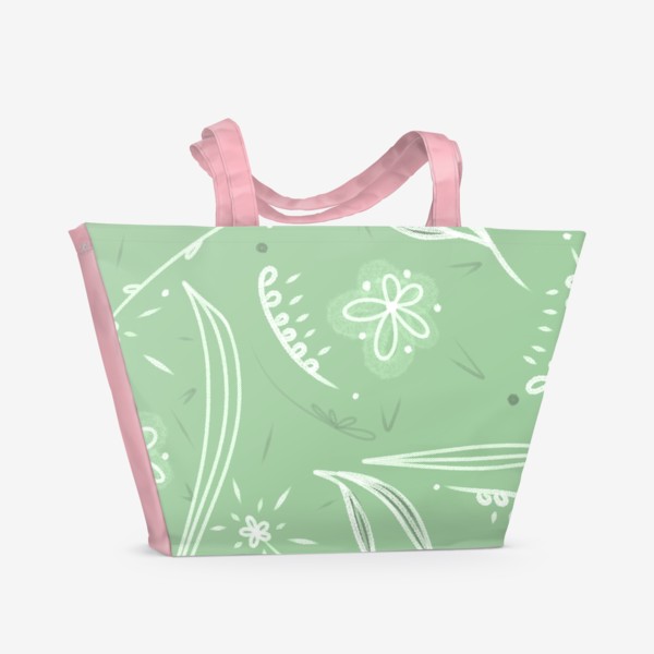 Пляжная сумка «зеленое пасхальное яйцо, в подарок на пасху»