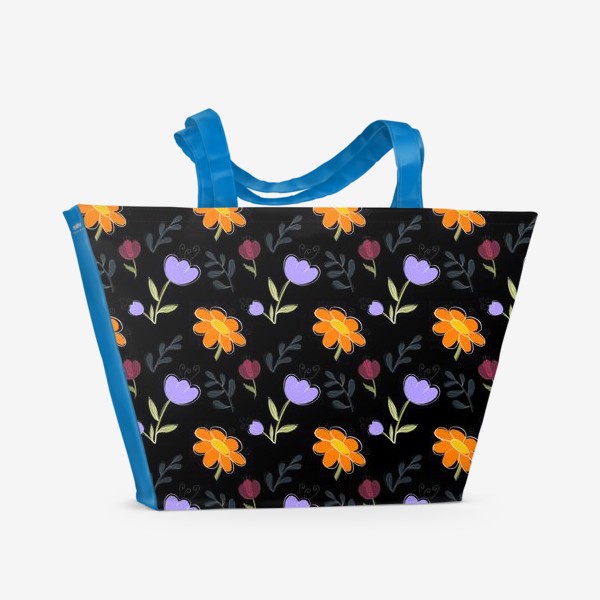 Пляжная сумка «Минималистичные цветы»