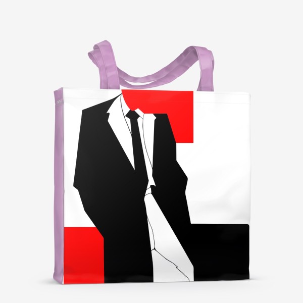 Сумка-шоппер «Мужская фигура в пальто и с галстуком»