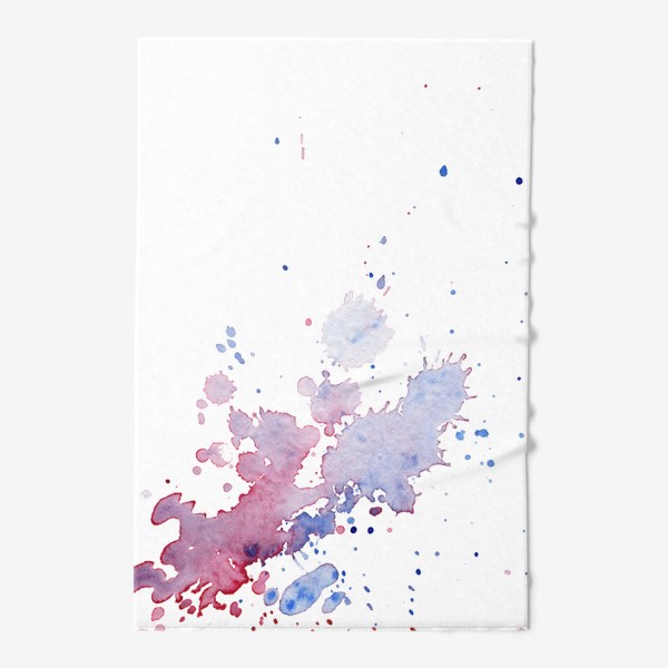 Полотенце &laquo;Акварельная абстракция. Розовый голубой фон. Брызги краски.&raquo;