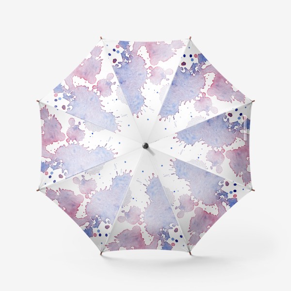 Зонт &laquo;Акварельная абстракция. Розовый голубой фон. Брызги краски.&raquo;