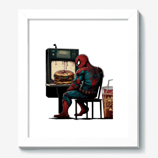 Картина «Человек паук с бургером»