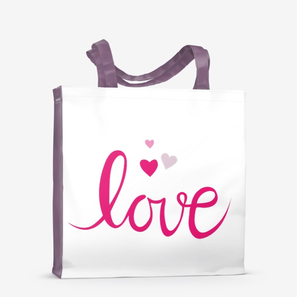 Сумка-шоппер &laquo;Love Любовь Леттеринг День святого Валентина 14 февраля&raquo;