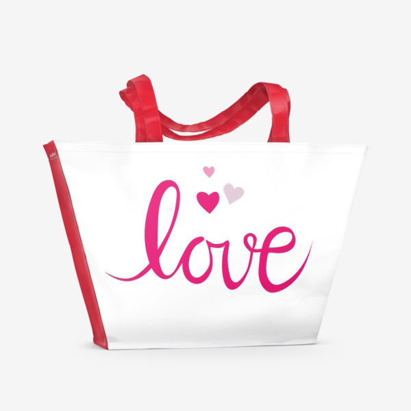 Пляжная сумка «Love Любовь Леттеринг День святого Валентина 14 февраля»