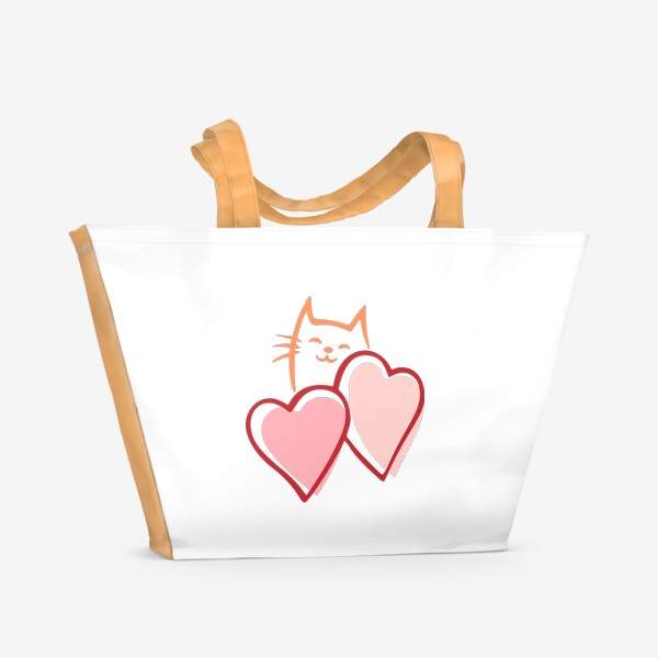 Пляжная сумка &laquo;Любовь и котики&raquo;