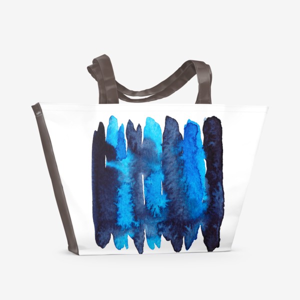 Пляжная сумка &laquo;Абстрактные пятна и полосы Акварель Синее небо&raquo;