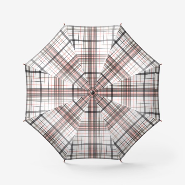 Зонт «Светлый клетчатый принт. Серо-розовая клетка.»