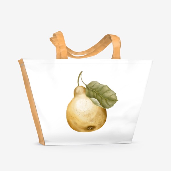 Пляжная сумка &laquo;Желтая груша с листом&raquo;