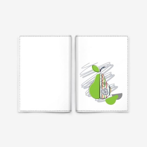Обложка для паспорта «Груша.Минимализм.Абстракция.Принт с грушей.»