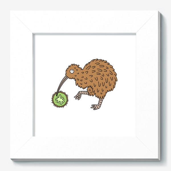 Картина «Смешная птица киви с фруктом киви»