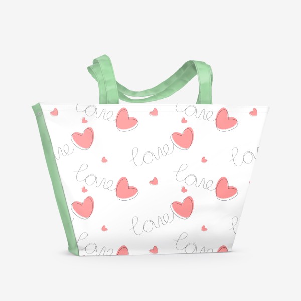 Пляжная сумка «Линия любви паттерн»