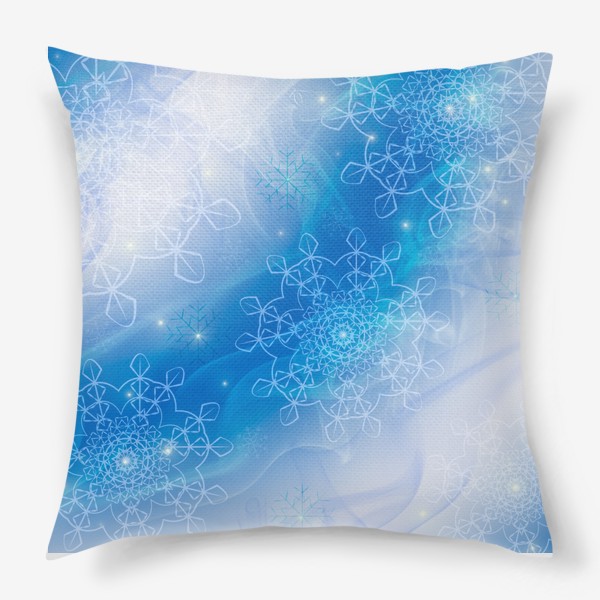Подушка «Бело-голубые снежинки»