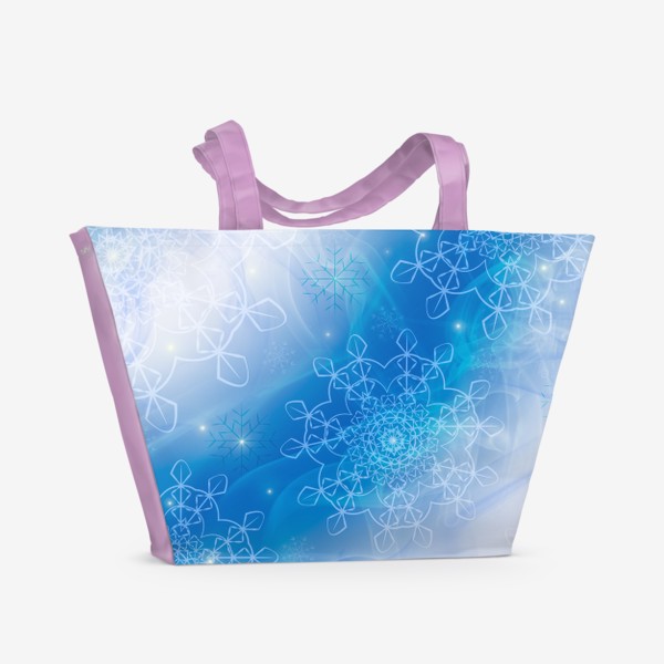 Пляжная сумка «Бело-голубые снежинки»