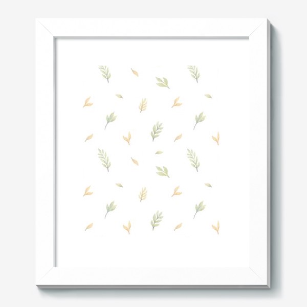 Картина «Акварельный нарисованный вручную бесшовный фон с нежными иллюстрациями простых растений, весенних цветов»
