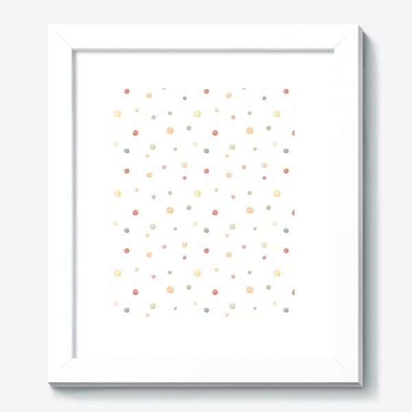 Картина «Акварельный нарисованный вручную бесшовный фон с нежными иллюстрациями простых точек пятен весенних цветов. Узор горошек»