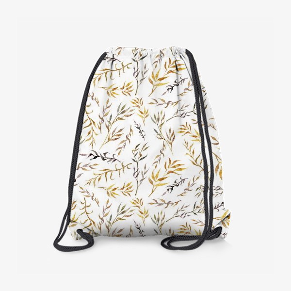 Рюкзак &laquo;Акварельный нарисованный вручную бесшовный фон с яркими иллюстрациями простых растений колосков, травинок, цветов. Рожь&raquo;
