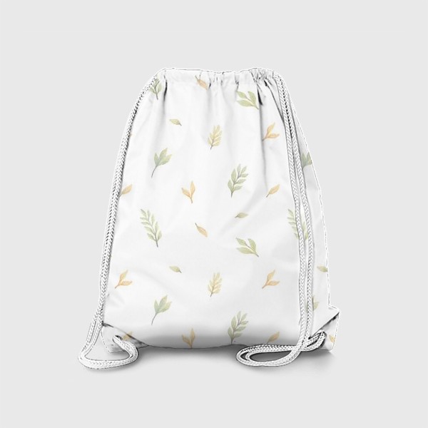 Рюкзак «Акварельный нарисованный вручную бесшовный фон с нежными иллюстрациями простых растений, весенних цветов»