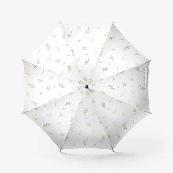 Зонт «Акварельный нарисованный вручную бесшовный фон с нежными иллюстрациями простых растений, весенних цветов»
