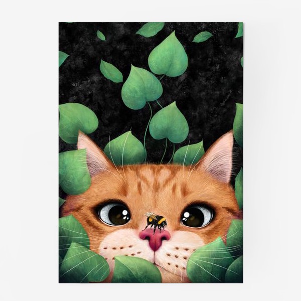 Постер «Кот в листве»