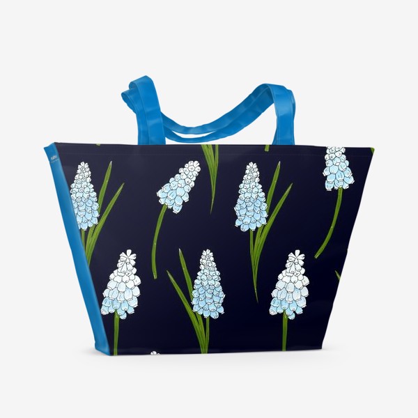 Пляжная сумка «весенние цветы, мускари»